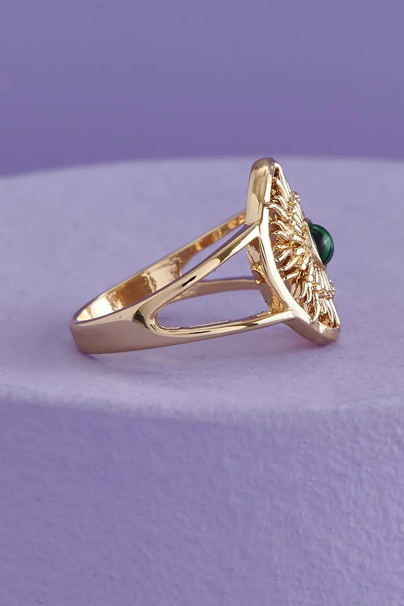 Buy Malachite Gold Sun Ring Online from Earthbound