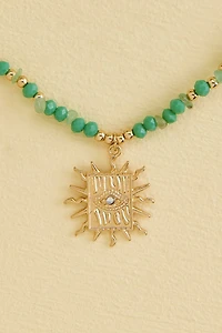 Green Aventurine Sun Tarot Necklace