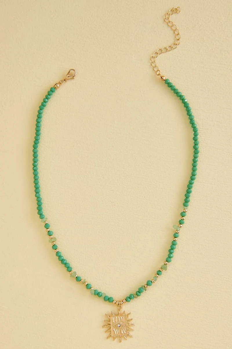 Green Aventurine Sun Tarot Necklace