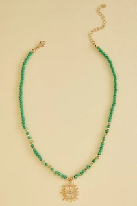 Green Aventurine Sun Tarot Necklace