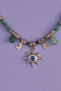 Green Aventurine Celestial Eye Charm Necklace