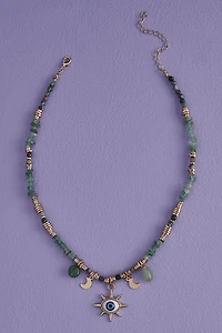 Green Aventurine Celestial Eye Charm Necklace