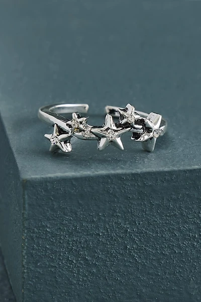 Silver Star Band Ring - Boho Celestial Jewelry Online