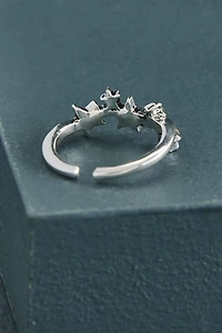 Silver Star Band Ring - Boho Celestial Jewelry Online
