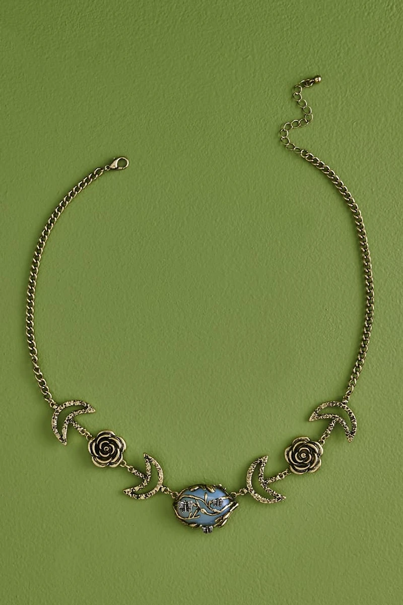 Opalite Rose Moon Necklace