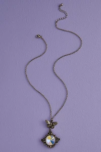 Butterfly Iridescent Rose Mirror Necklace