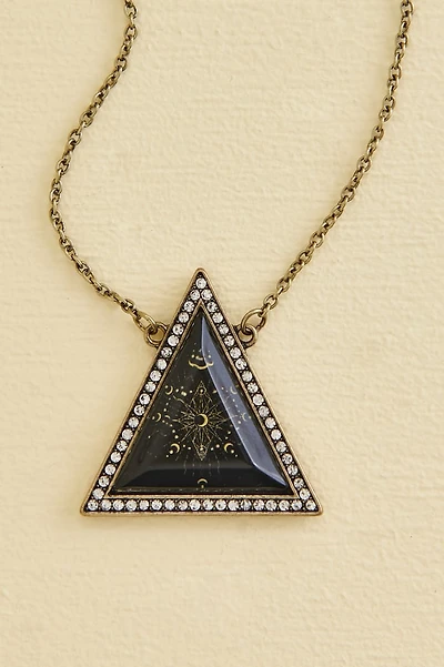 Mystic Moon Triangle Resin Necklace