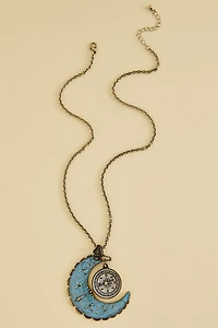 Moonlit Wanderer Compass Necklace