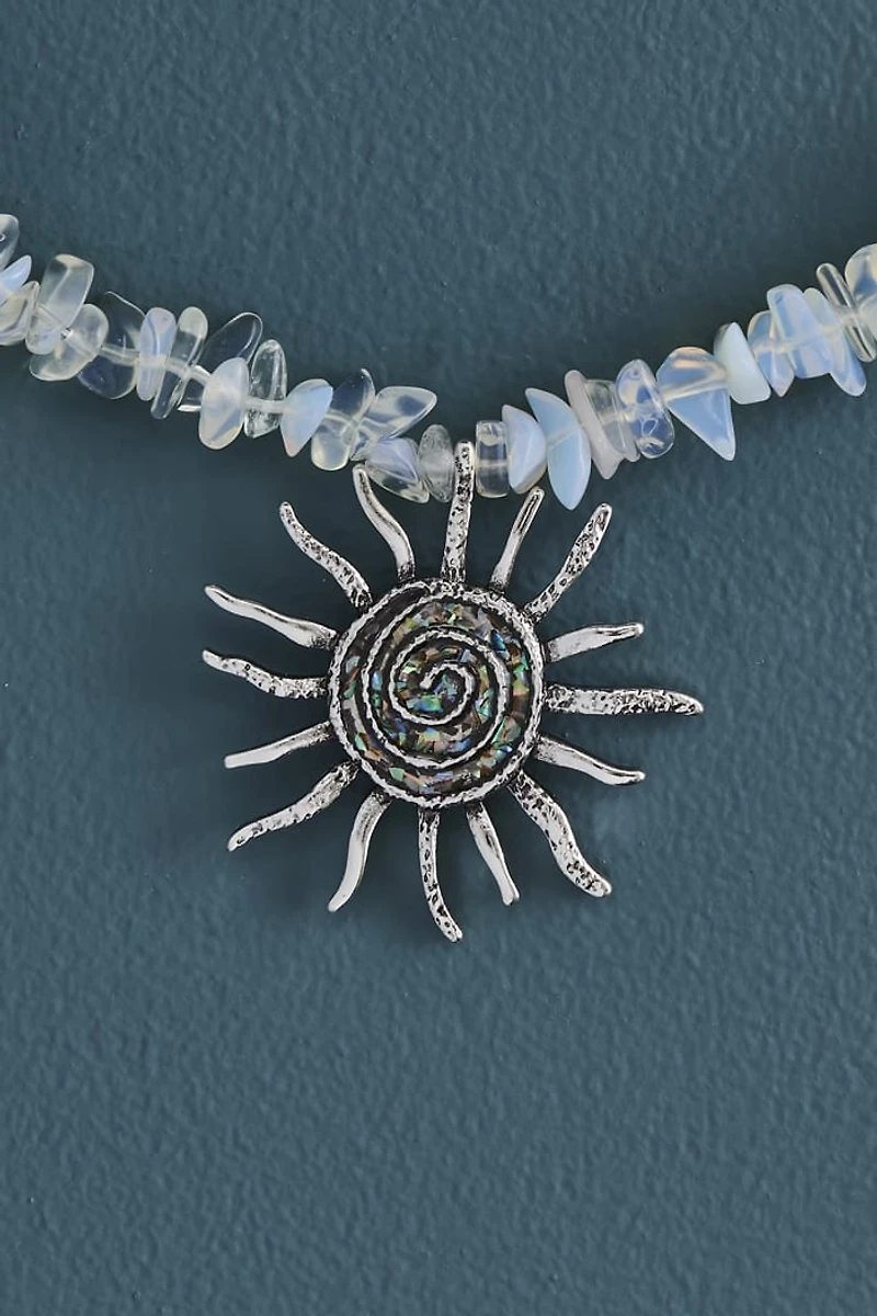 Buy Opalite Chip Abalone Shell Sun Necklace Online at Earthbound Trading