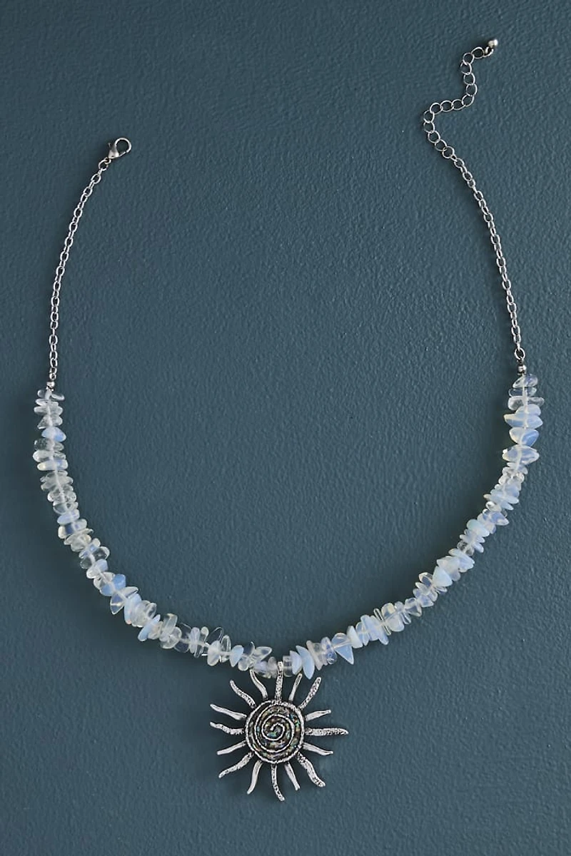 Buy Opalite Chip Abalone Shell Sun Necklace Online at Earthbound Trading