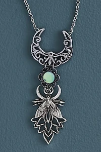 Silver Mystic Moon Moth Necklace