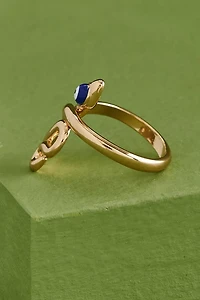 Gold Evil Eye Snake Ring