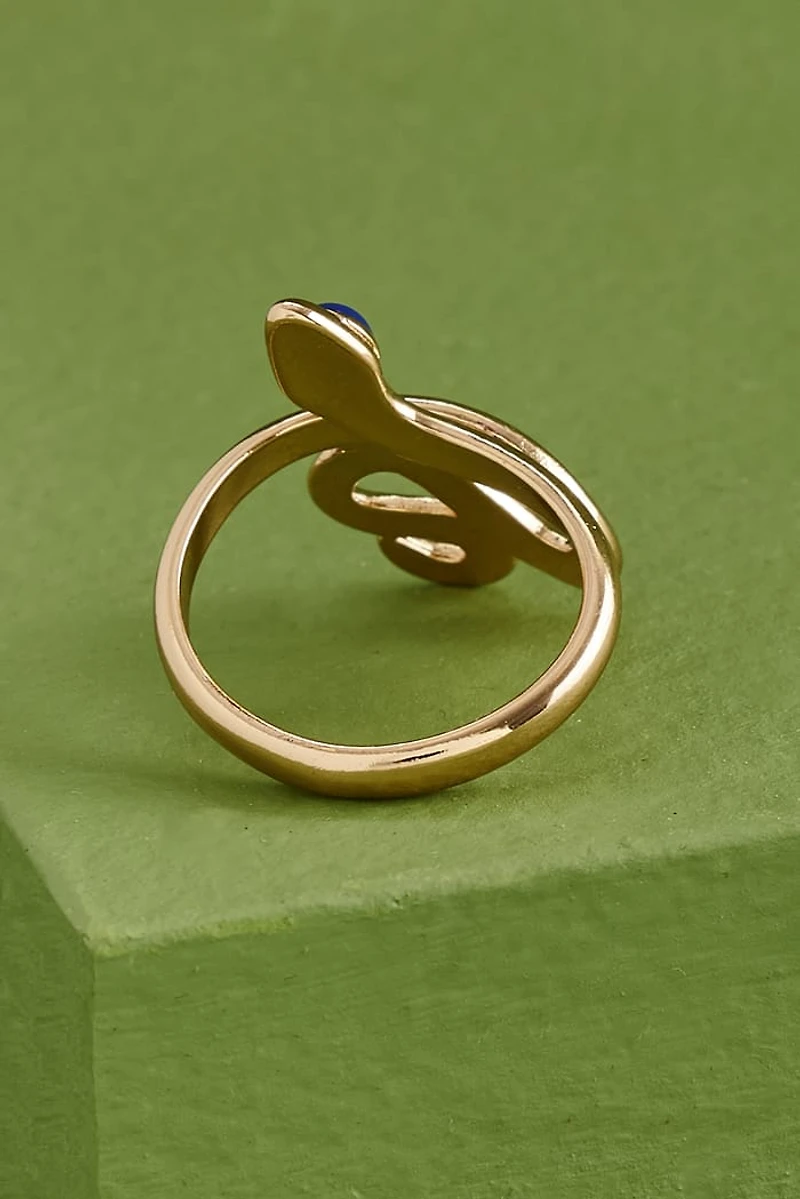Gold Evil Eye Snake Ring