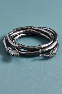 Silver Serpent Adjustable Wrap Bracelet