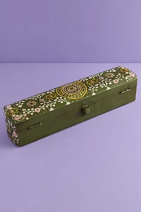 Buy Green Mandala Painted Wood Incense Box Online at Earthbound Trading