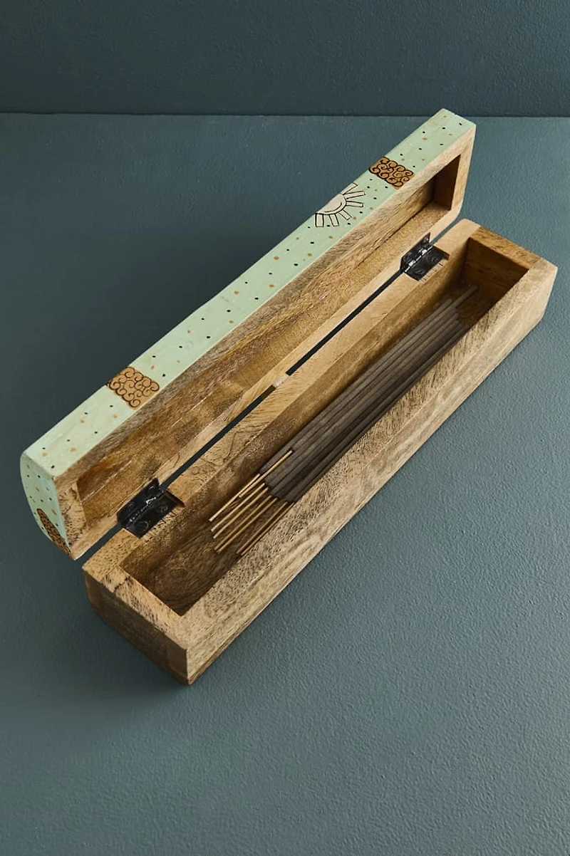 Buy Mint Moon Painted Wood Incense Box Online at Earthbound Trading