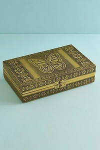 Gold Butterfly Metal Jewelry Box