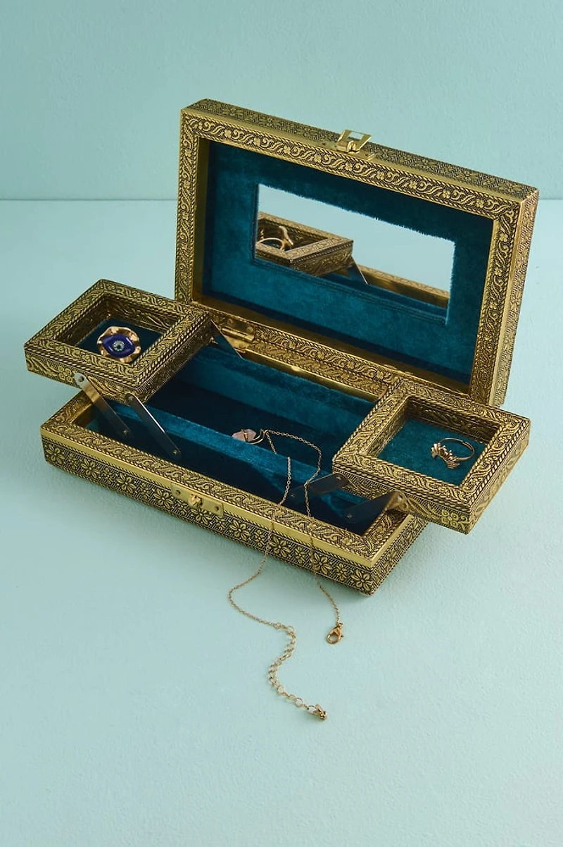 Gold Butterfly Metal Jewelry Box