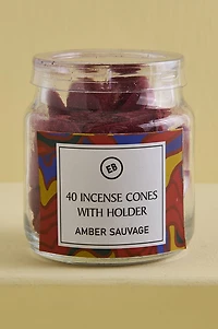 Amber Sauvage 40 Incense Cones with Holder