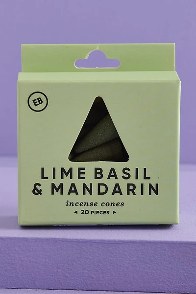 Lime Basil & Mandarin Incense Cone and Burner Set