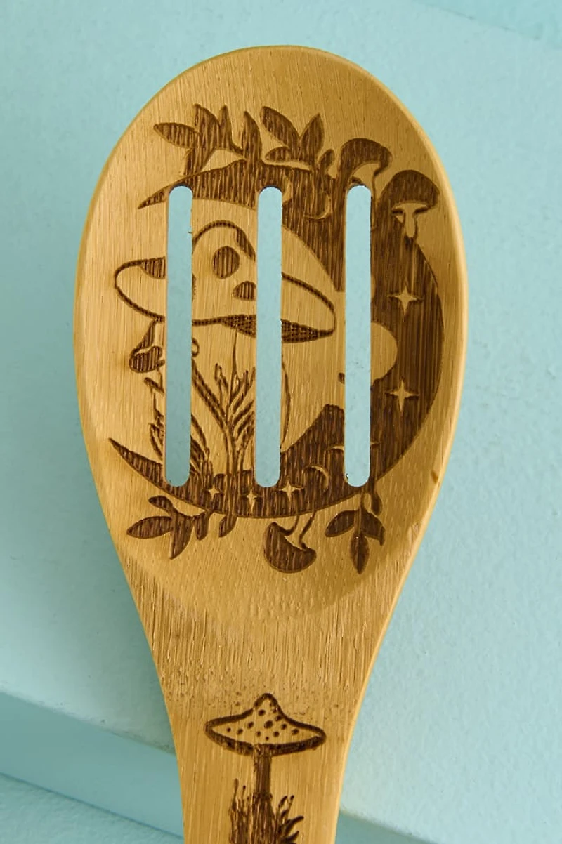 Moonlit Slatted Bamboo Wooden Spoon