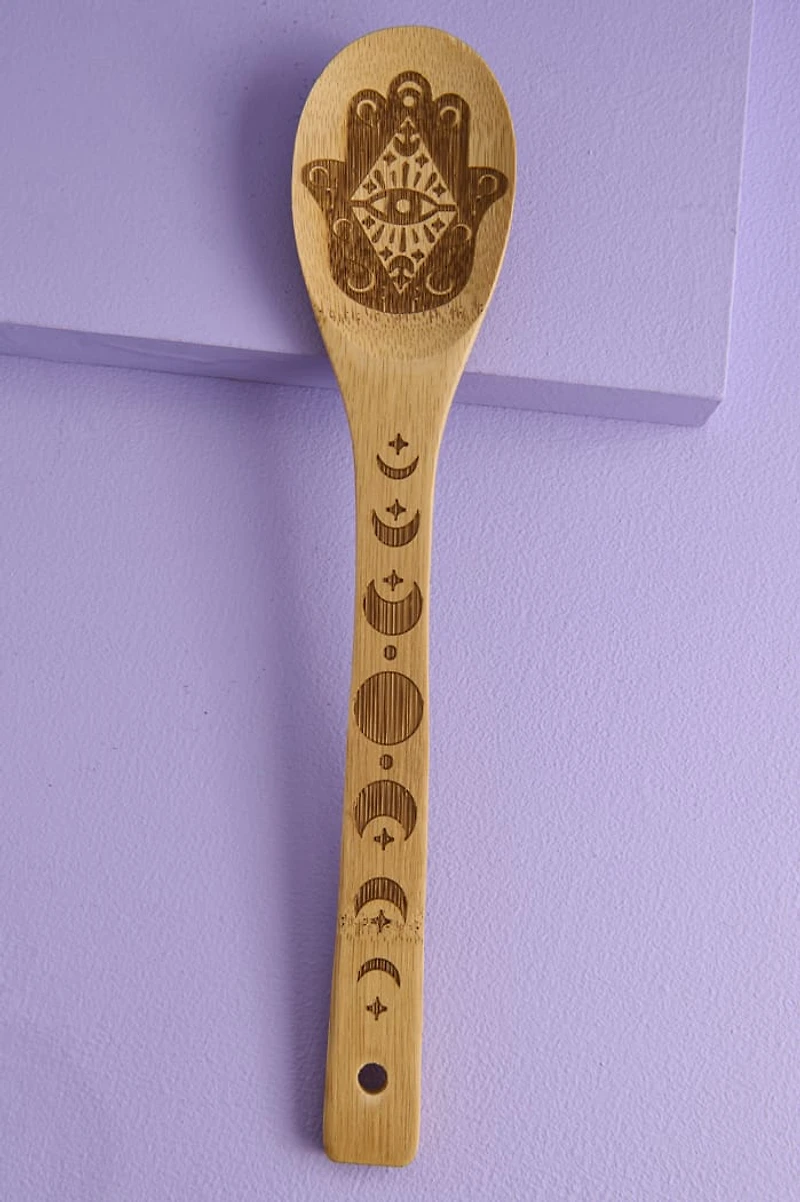 Hamsa Hand Bamboo Wooden Spoon