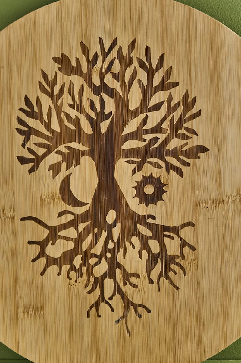 Tree of Life Bamboo Wooden Cutting Board
