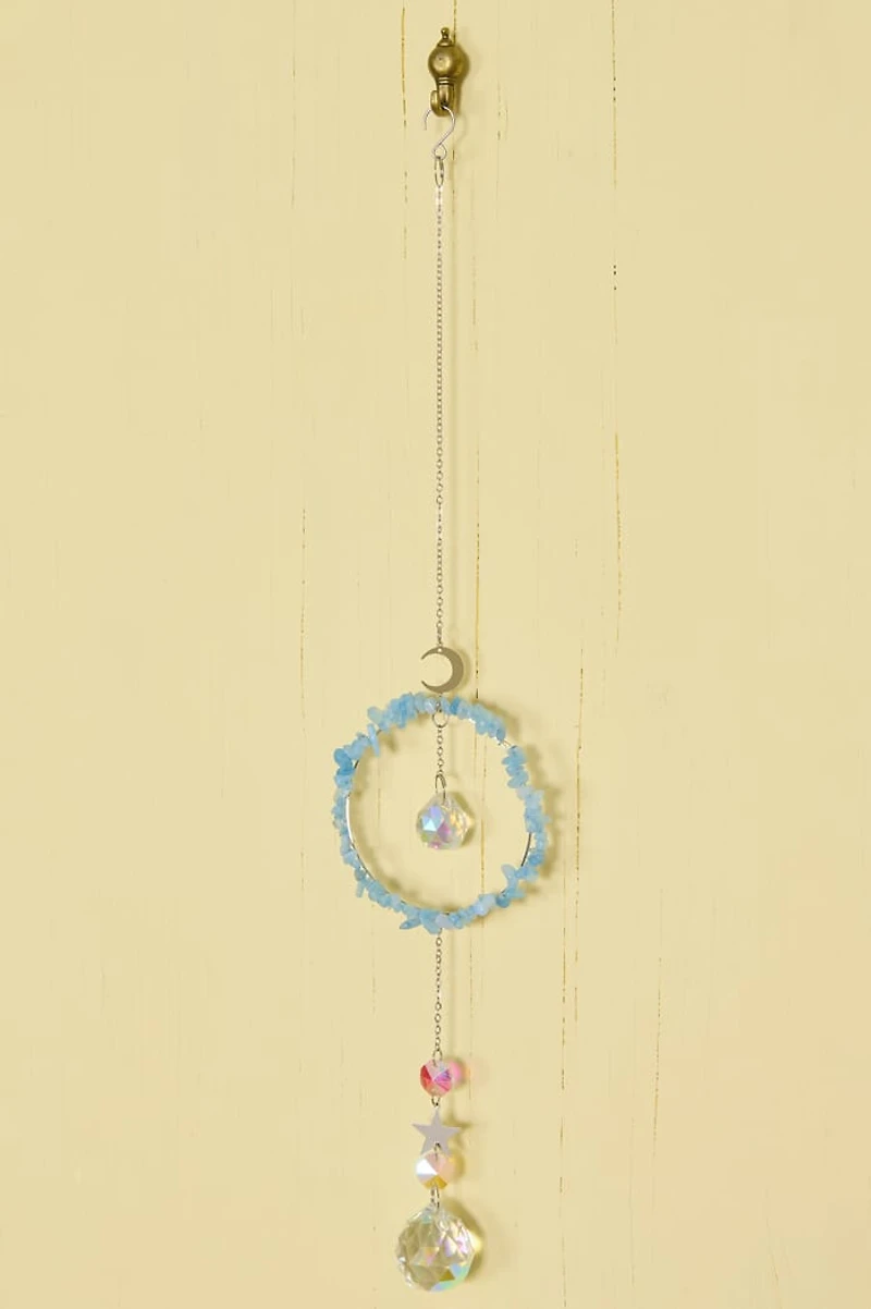 Buy Aquamarine Circle Moon Suncatcher Online at Earthbound Trading