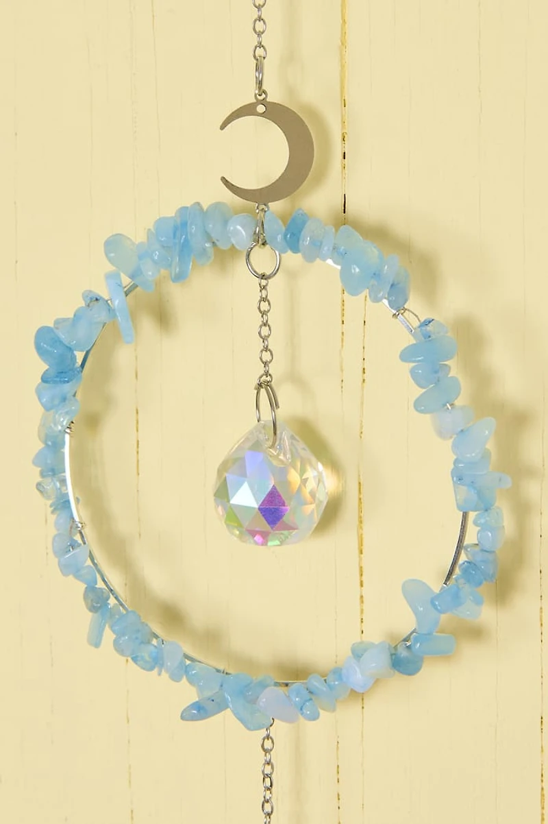 Buy Aquamarine Circle Moon Suncatcher Online at Earthbound Trading