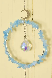 Buy Aquamarine Circle Moon Suncatcher Online at Earthbound Trading