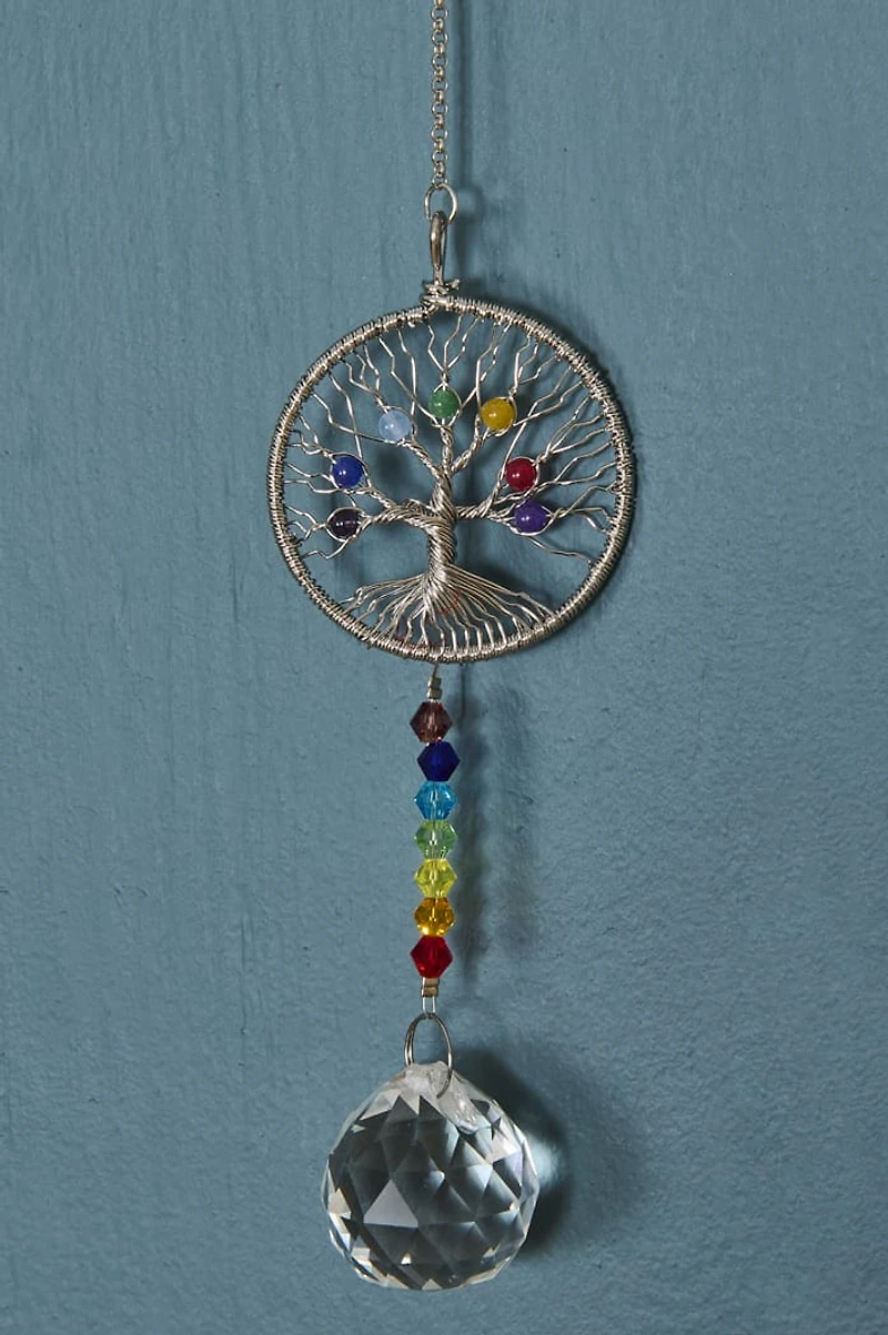 Buy Rainbow Dyed Stone Tree of Life Suncatcher Online at Earthbound Trading