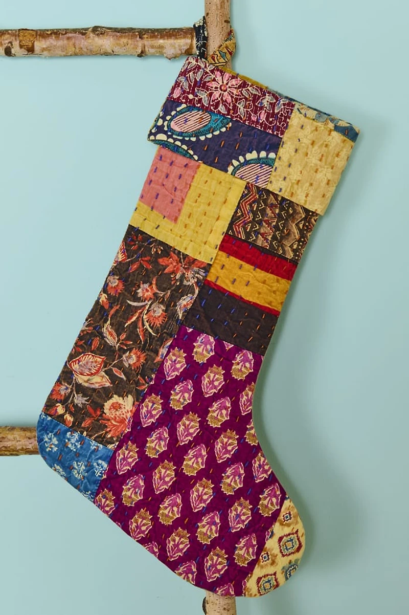 Buy Assorted Kantha Fabric Stocking Online at Earthbound Trading