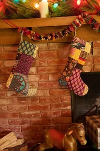 Buy Assorted Kantha Fabric Stocking Online at Earthbound Trading