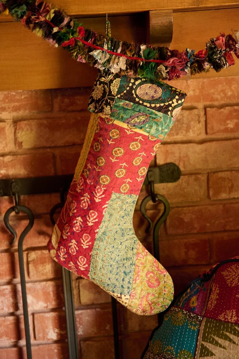 Buy Assorted Kantha Fabric Stocking Online at Earthbound Trading