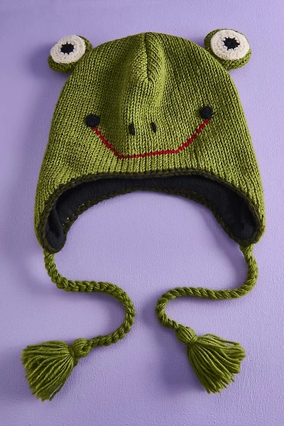 Green Frog Animal Wool Beanie