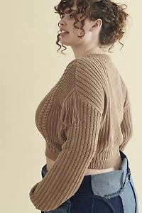 Buy Teddy Cable Knit Fringe Sweater Online from Earthbound