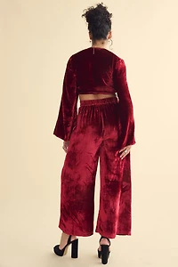 Buy Red Velvet Elastic Flare Leg Pants Online at Earthbound Trading
