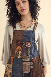 Assorted Mushroom Mixed Patchwork Overalls