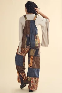 Assorted Mushroom Mixed Patchwork Overalls