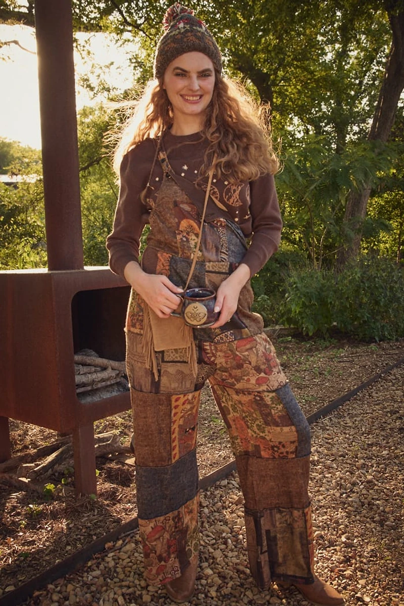 Assorted Mushroom Mixed Patchwork Overalls