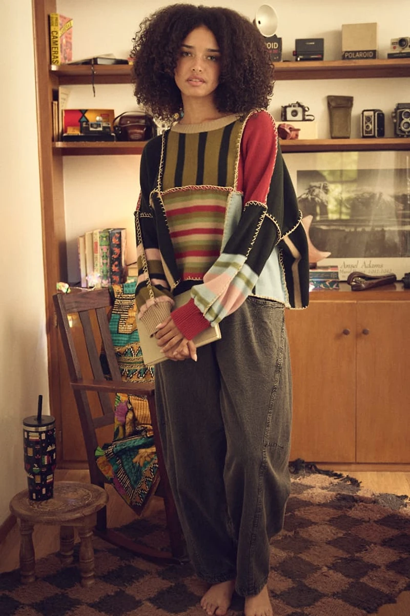 Stone Wash Wide Leg Pants