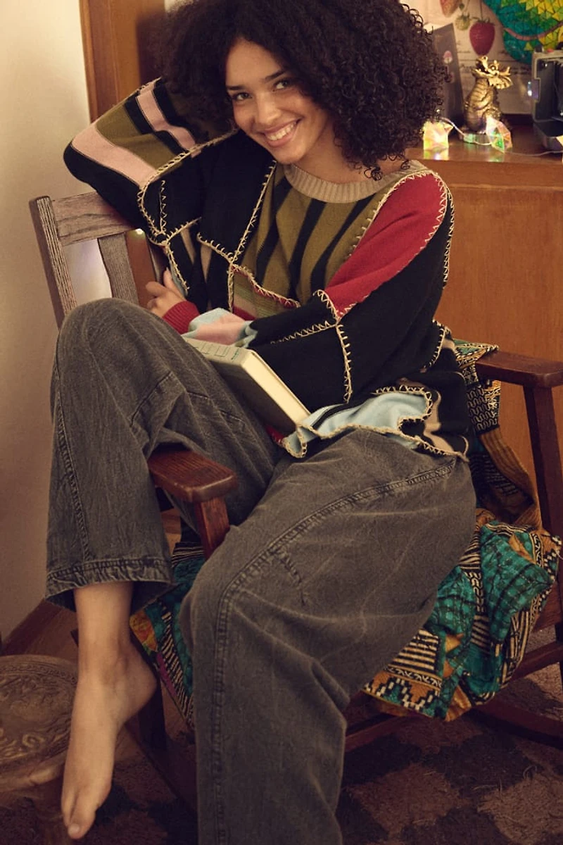 Stone Wash Wide Leg Pants