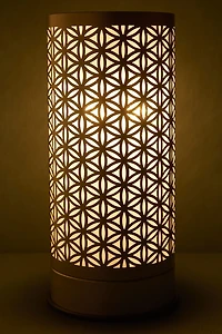 Silver Flower of Life Electric Oil Burner and Touch Lamp