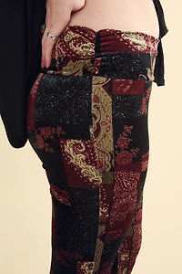 Paisley Velvet Lace Patchwork Flare Pants