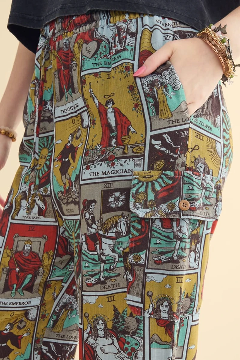 EBX Tarot Card Allover Print Cargo Pants