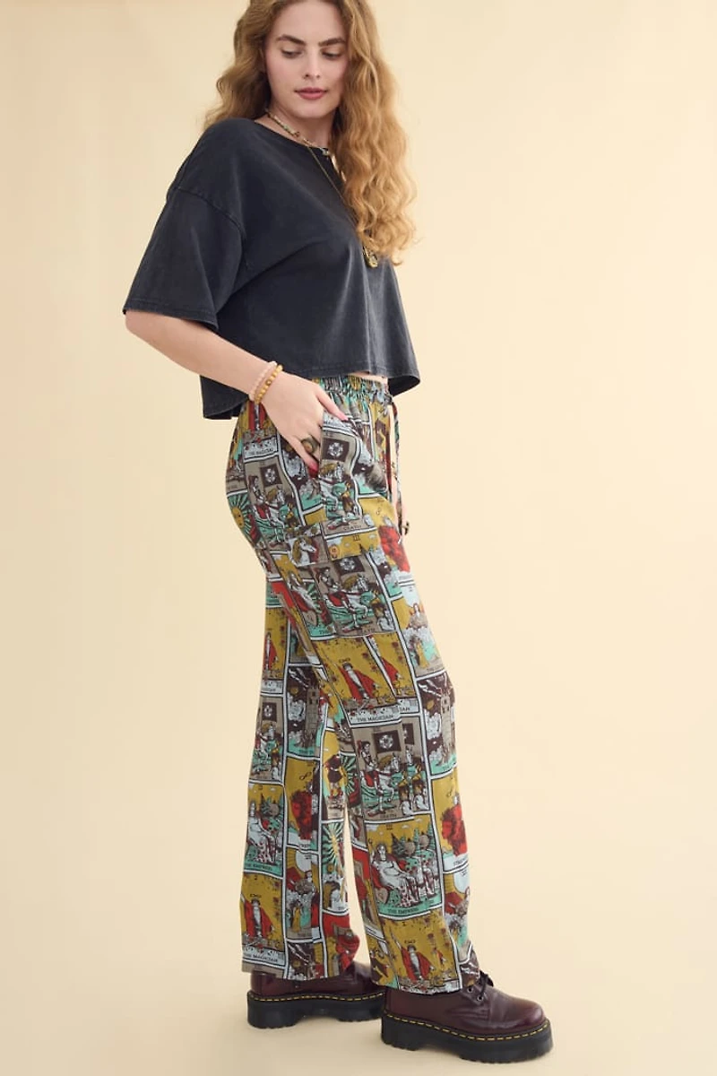 EBX Tarot Card Allover Print Cargo Pants
