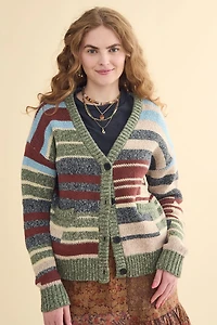 Buy Multi Striped Chunky Pocket Cardigan Online at Earthbound Trading
