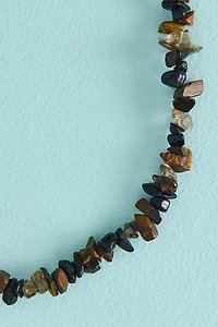 Brown Mutli Stone Mini Gemstone Chip Necklace