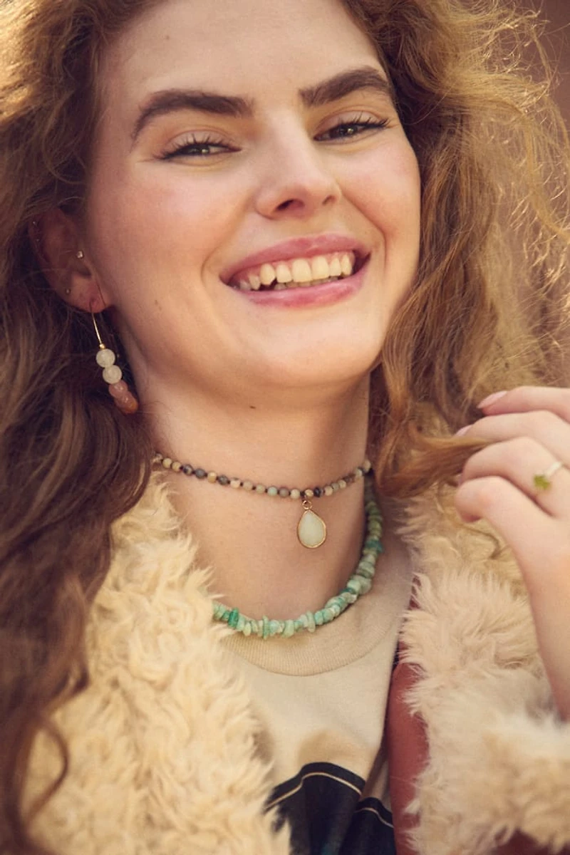 Buy Amazonite Mini Gemstone Chip Necklace Online at Earthbound Trading