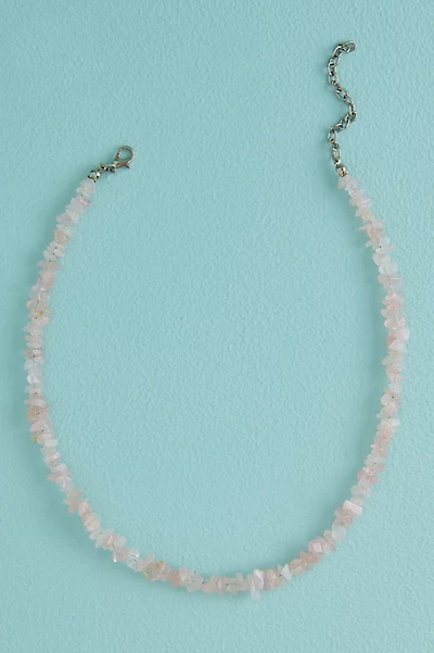 Rose Quartz Mini Gemstone Chip Necklace